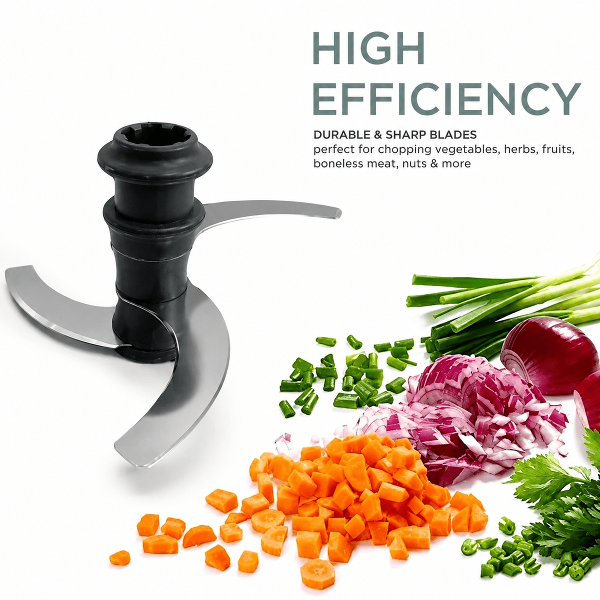 Classic Mini Manual Food Chopper – Stainless Steel Blade Vegetable & Fruit Chopper - Nolexcart