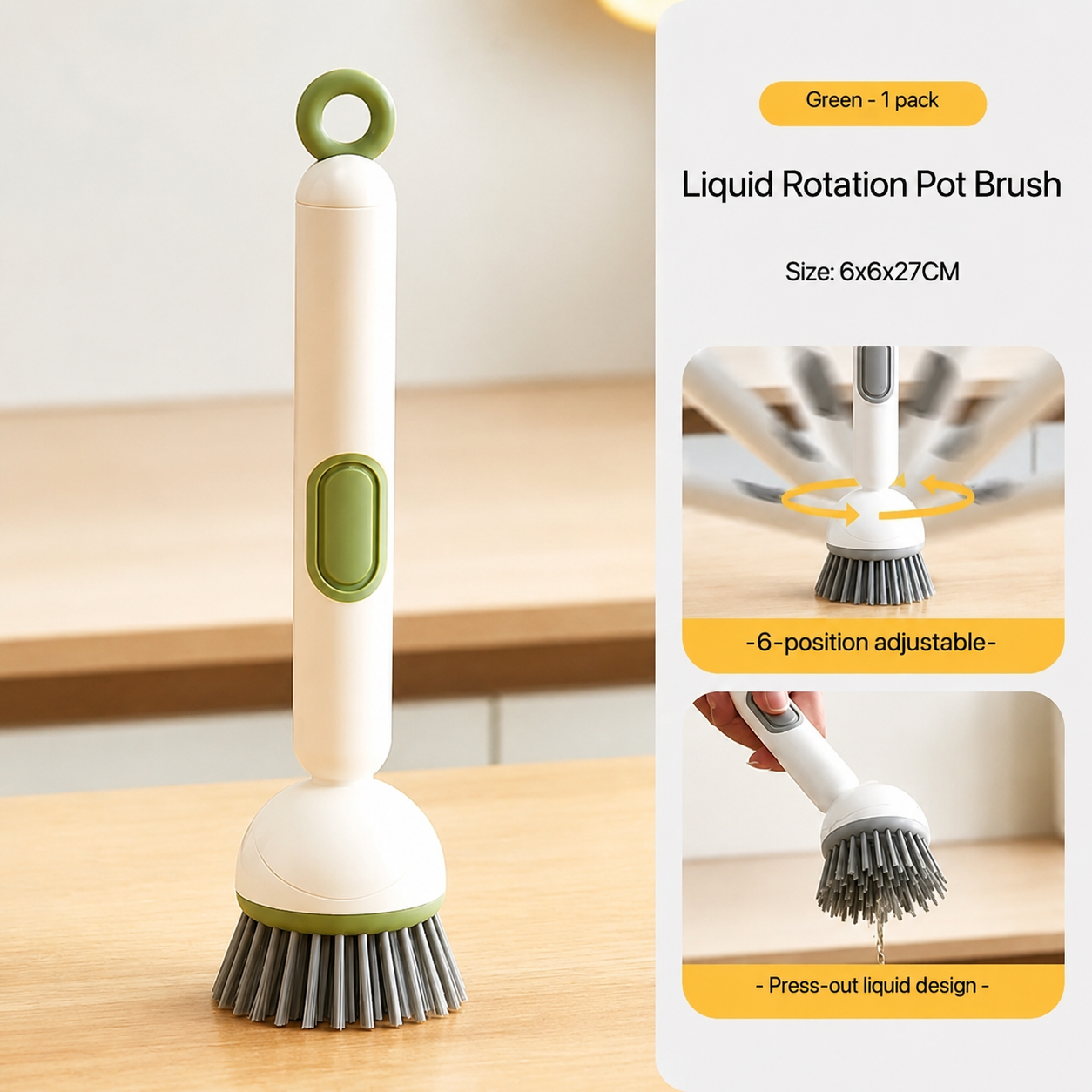 2-in-1 Soap Dispensing Kitchen Cleaning Brush