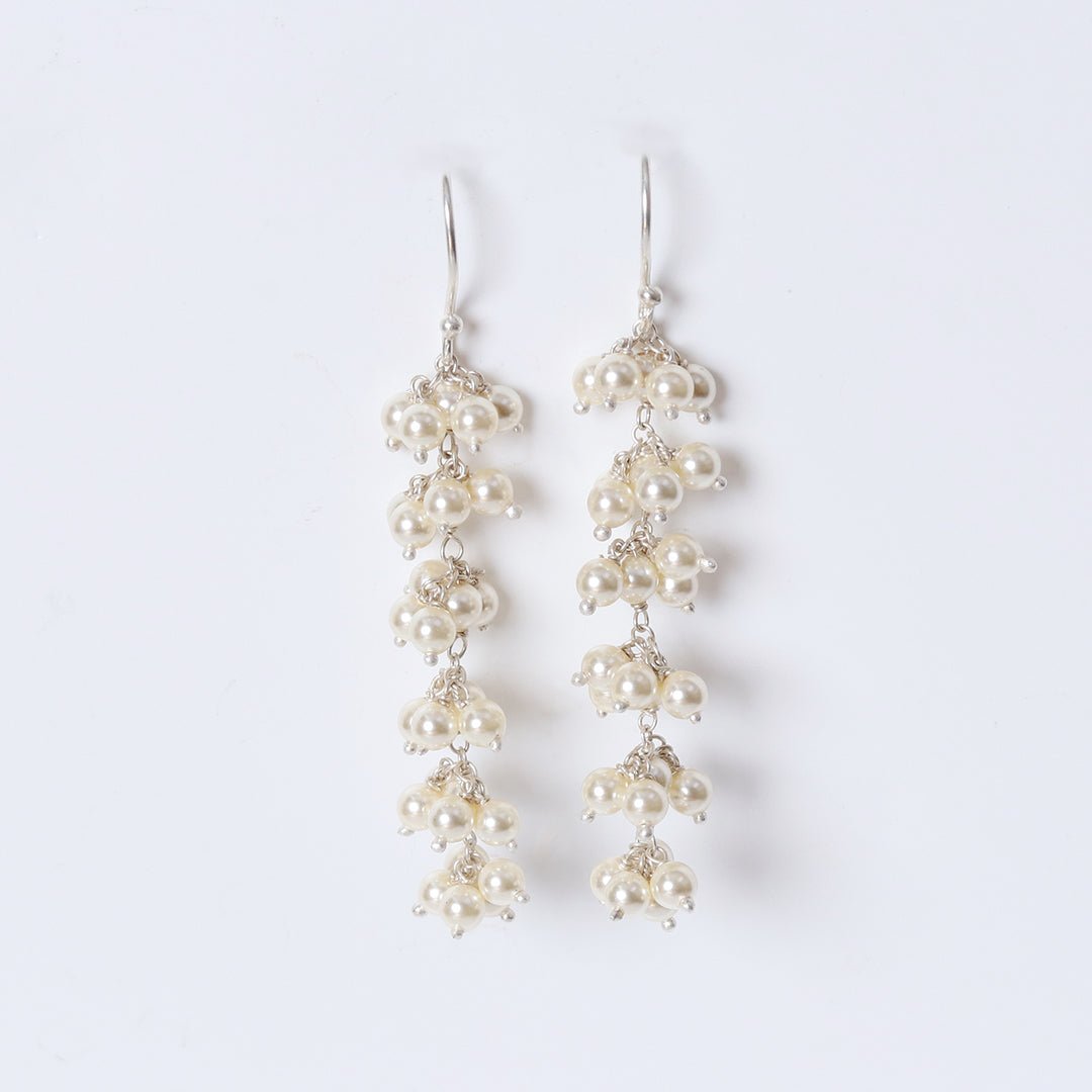 Long Pearl Bunch Earrings - Nolexcart