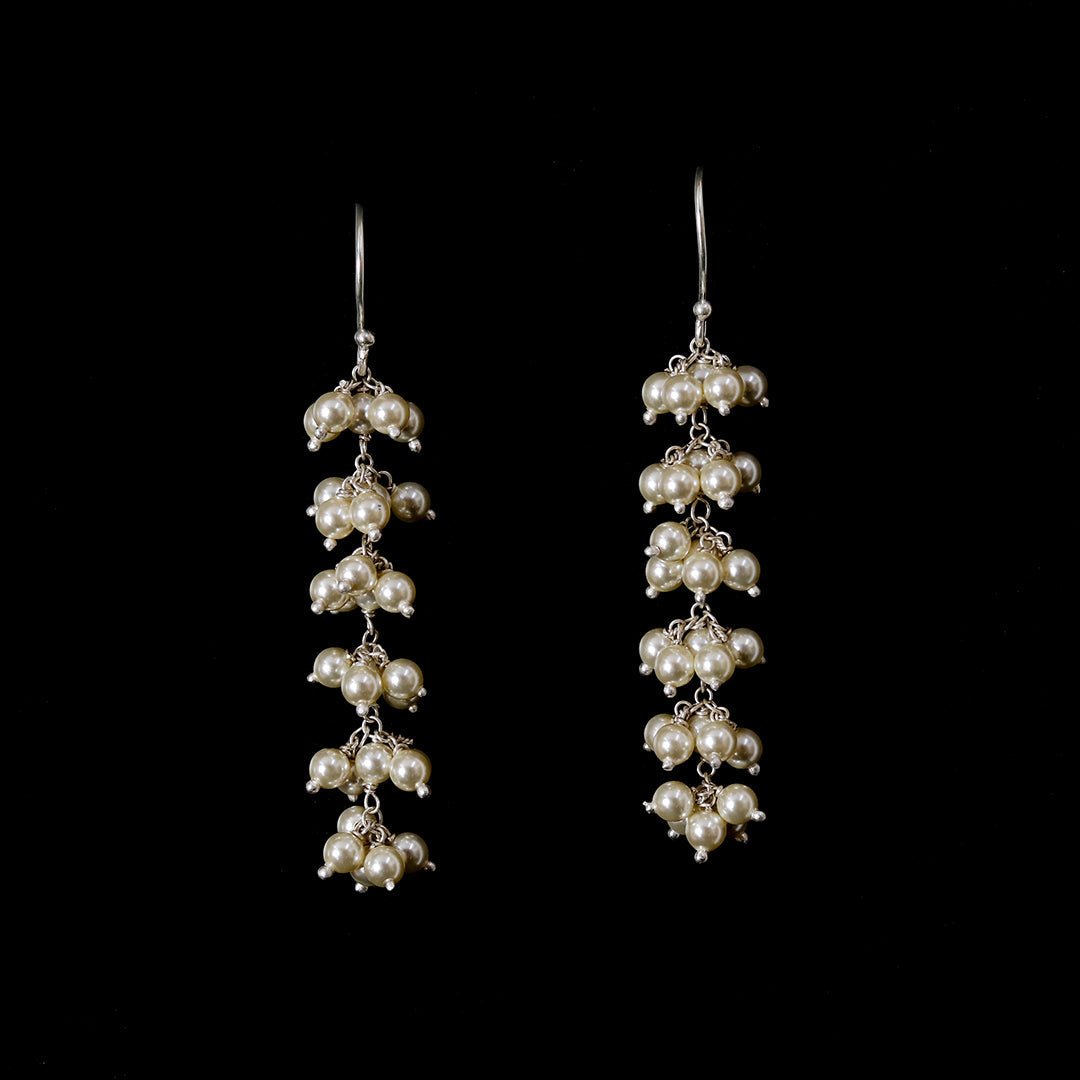 Long Pearl Bunch Earrings - Nolexcart