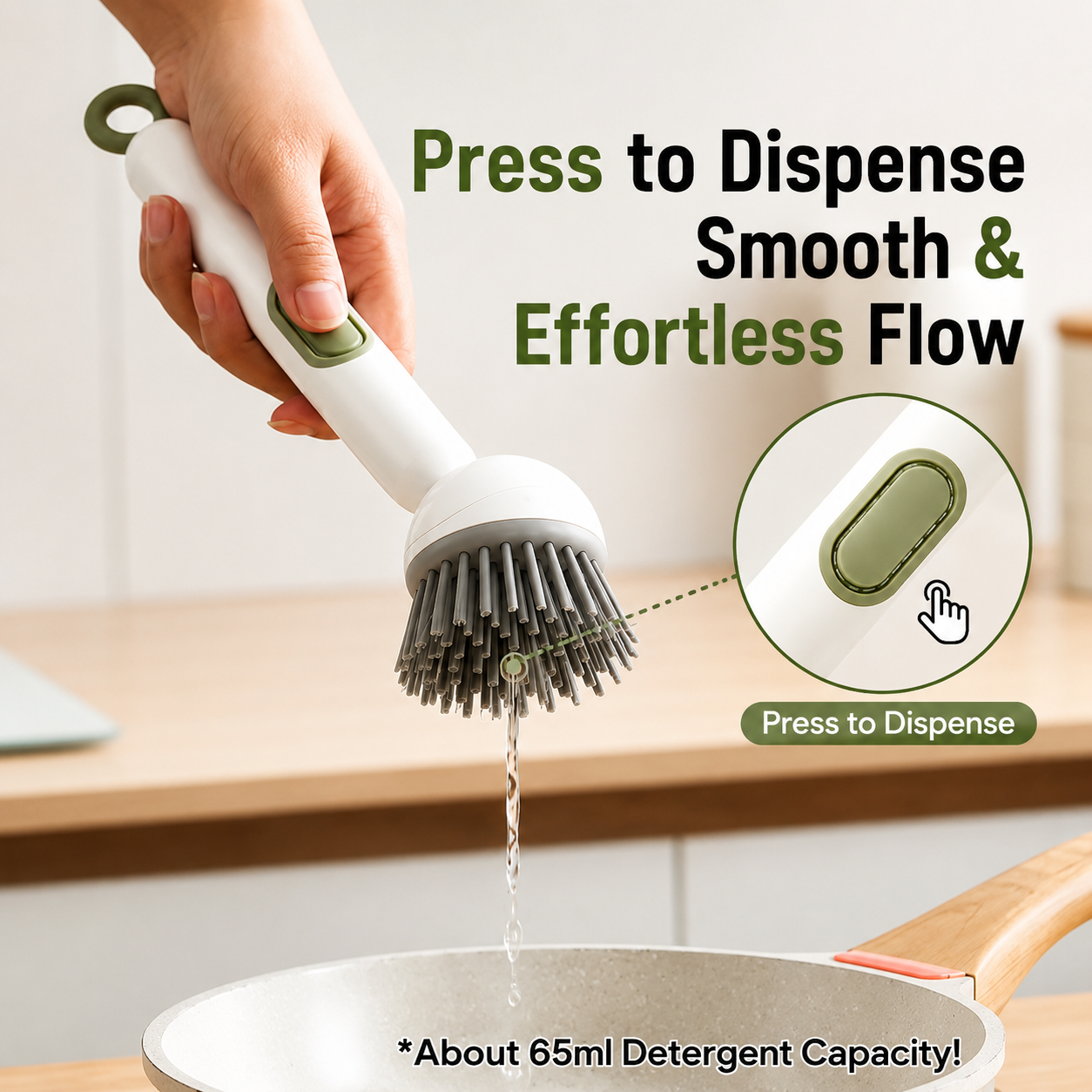 2-in-1 Soap Dispensing Kitchen Cleaning Brush